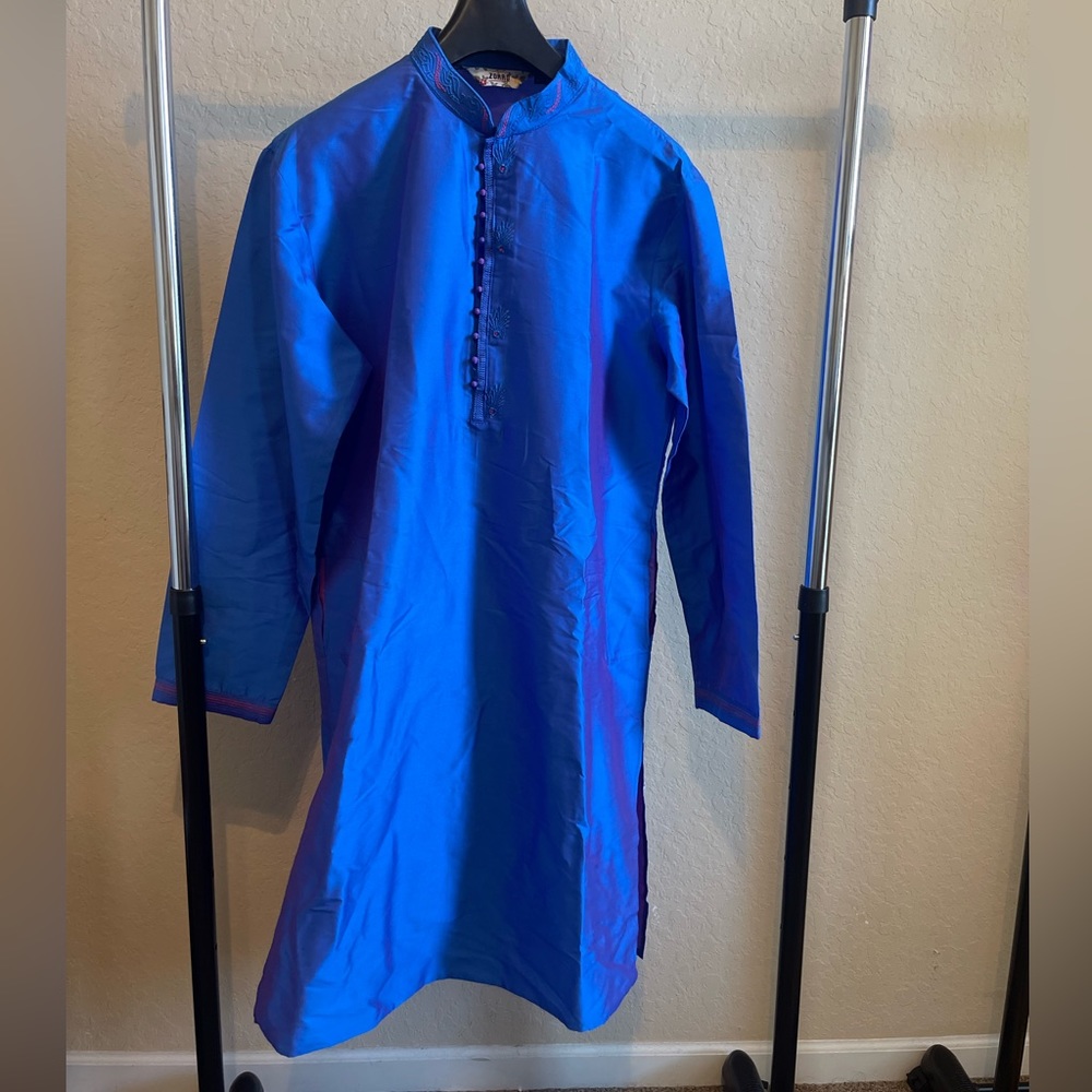 Duo-Chromed Blue/Indigo Kurta Pijama men’s shirt